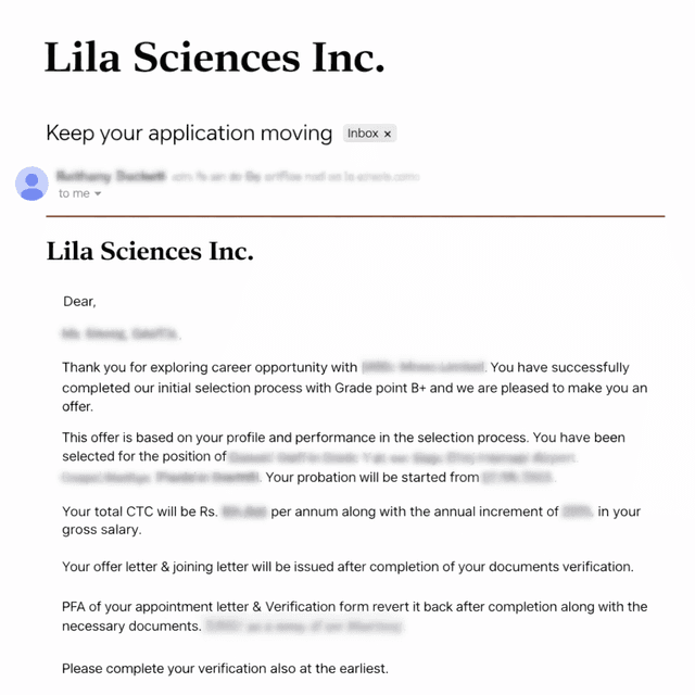 Offer Letter - Vaishali Jain