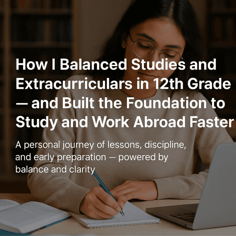How I Balanced Studies and Extracurriculars in 12th Grade — and Built the Foundation to Study and Work Abroad Faster